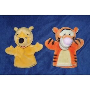 Mattel 9" Vintage Winnie The Pooh & Tigger Hand Puppets Storytelling Imagination